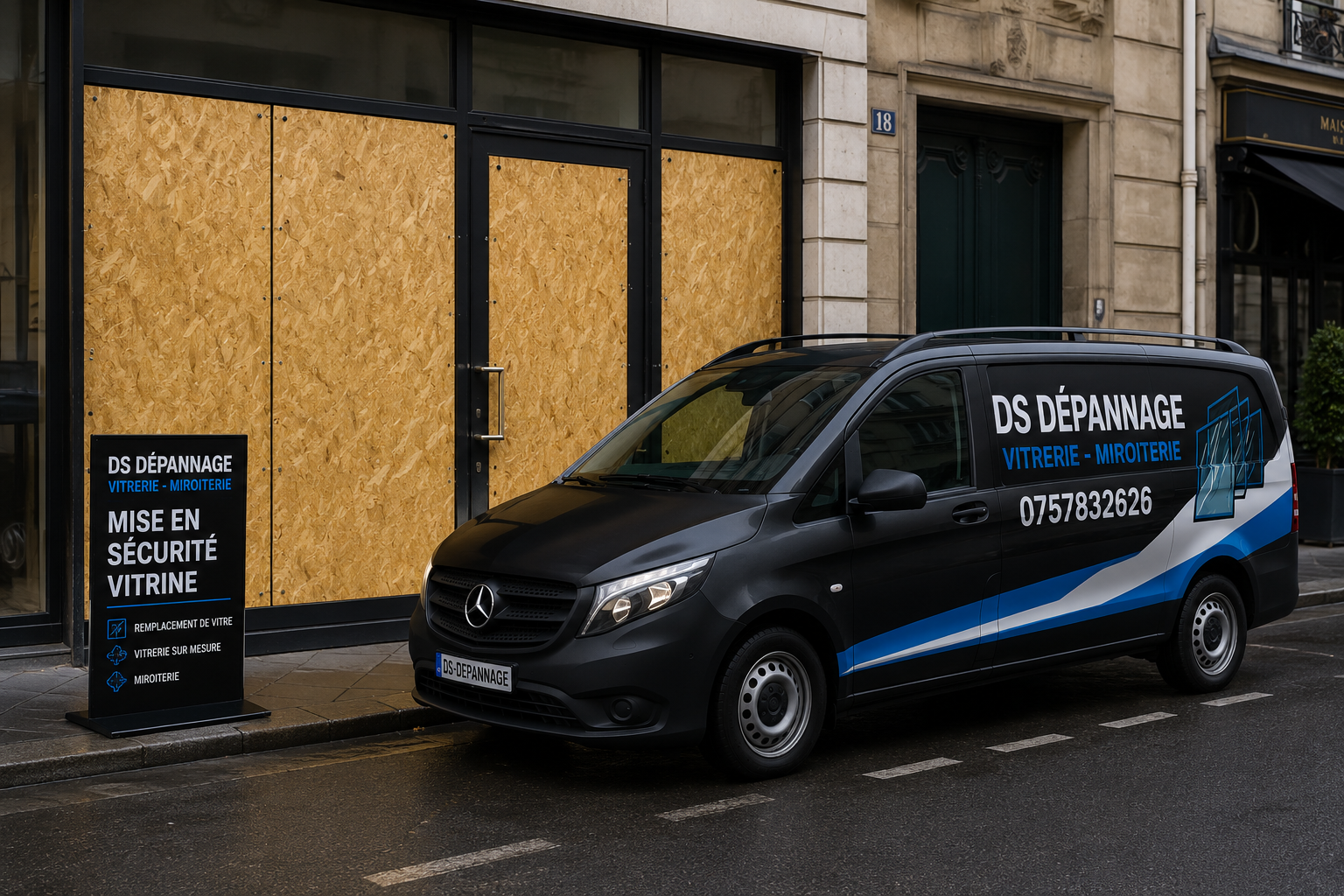 Vitrage feuilleté sécurité Évreux 27000 pour vitrine et porte vitrée